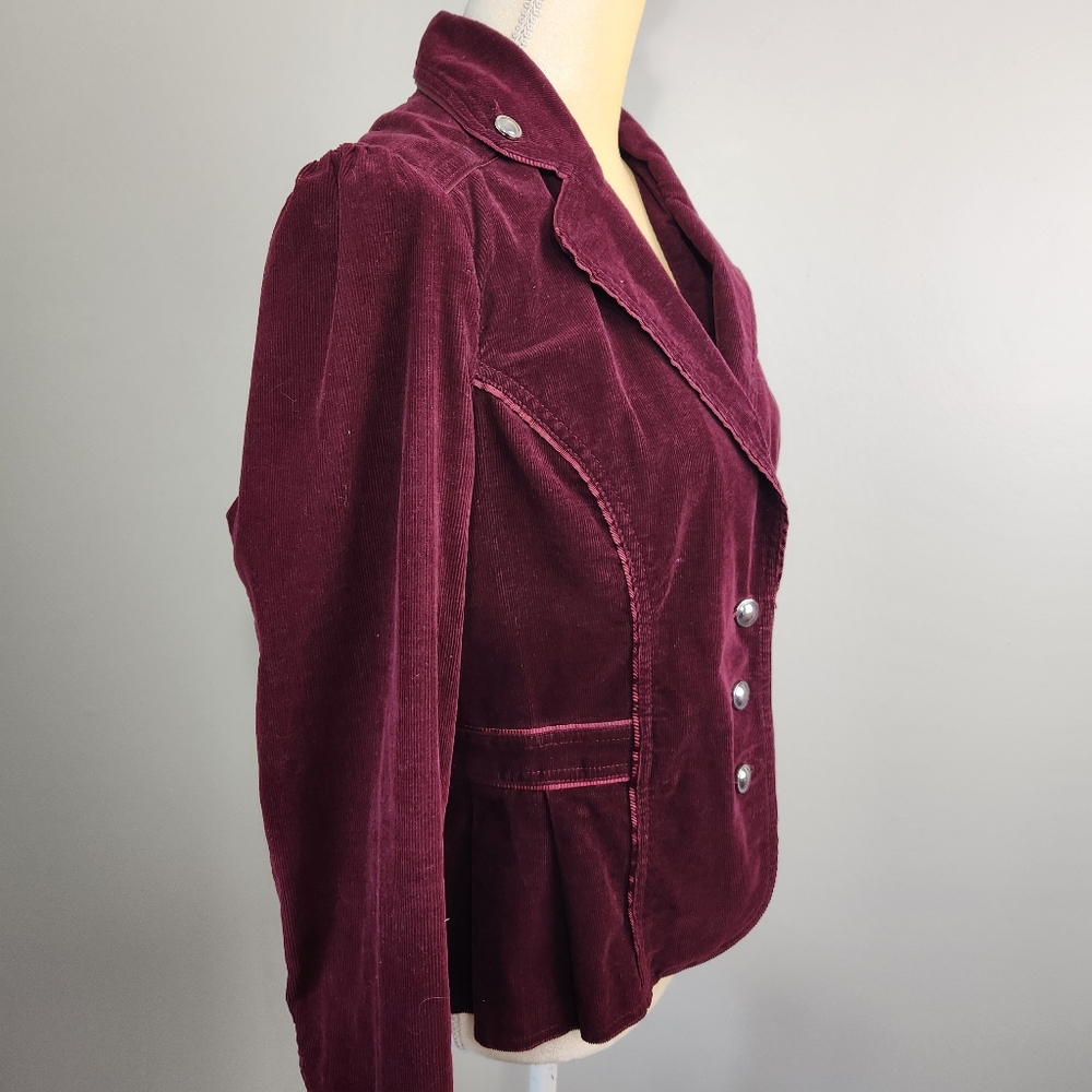 Roz & Ali Corduroy Blazer Size M Silver Buttons Retro Y2K Vibes Gilmore - Picture 9 of 12